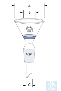 Filter funnel, conical 5 ml, disc Ø 10 x rim Ø 35 mm, Por. 4, NS 10/19, Robu® Filter funnel,...